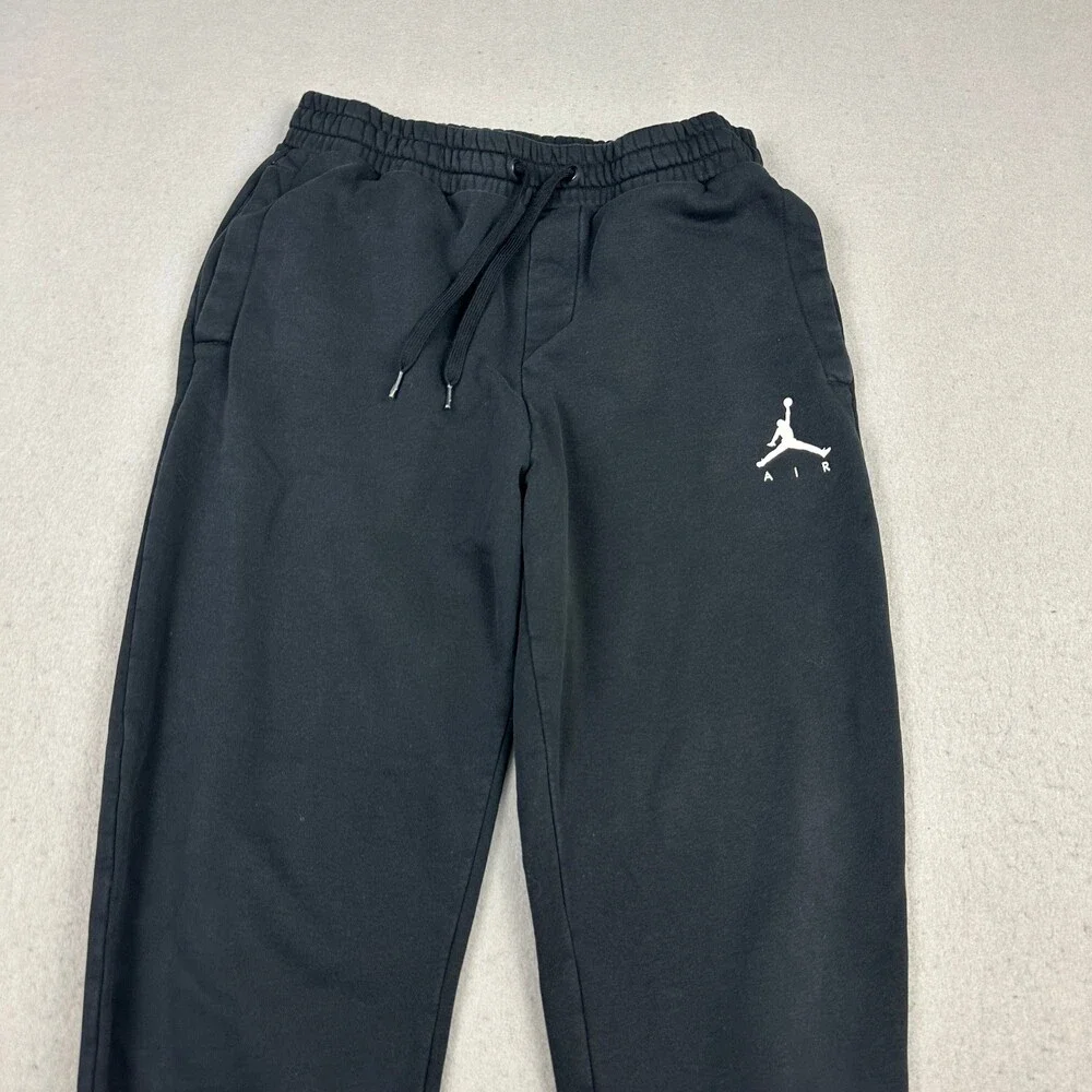 Jordan Pants Men Medium Black Solid Jogger Sweatpants Jumpman Basketball M